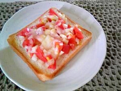朝食に☆簡単トマト食パン